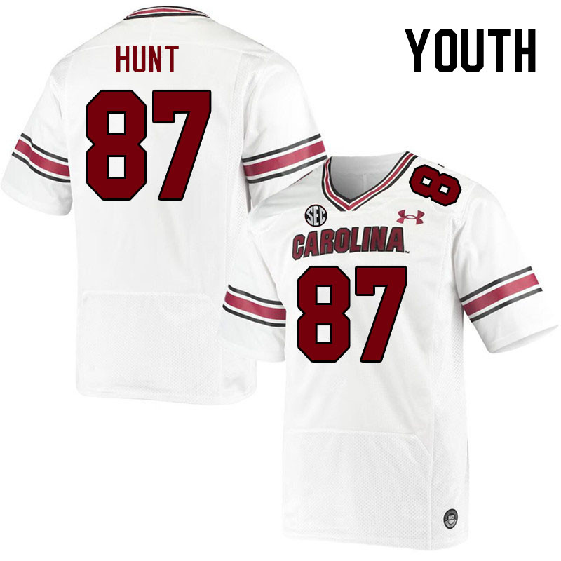 Youth #87 Brady Hunt South Carolina Gamecocks College Football Jerseys Stitched-White